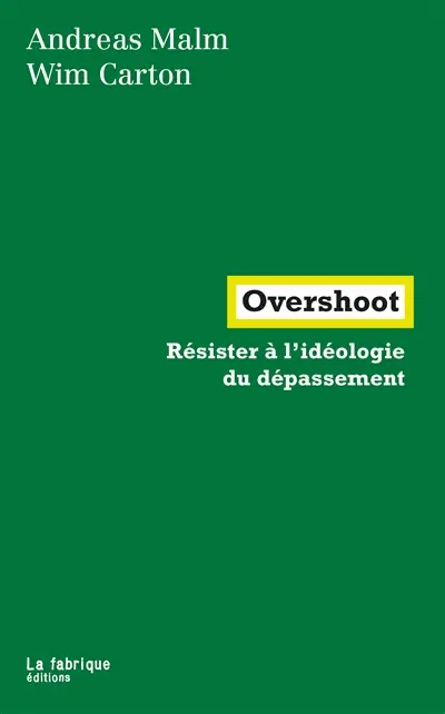 Overshoot : résister à l'idéologie du dépassement Andreas Malm, Wim Carton Fabrique cynisme effondrement climat catastrophe
