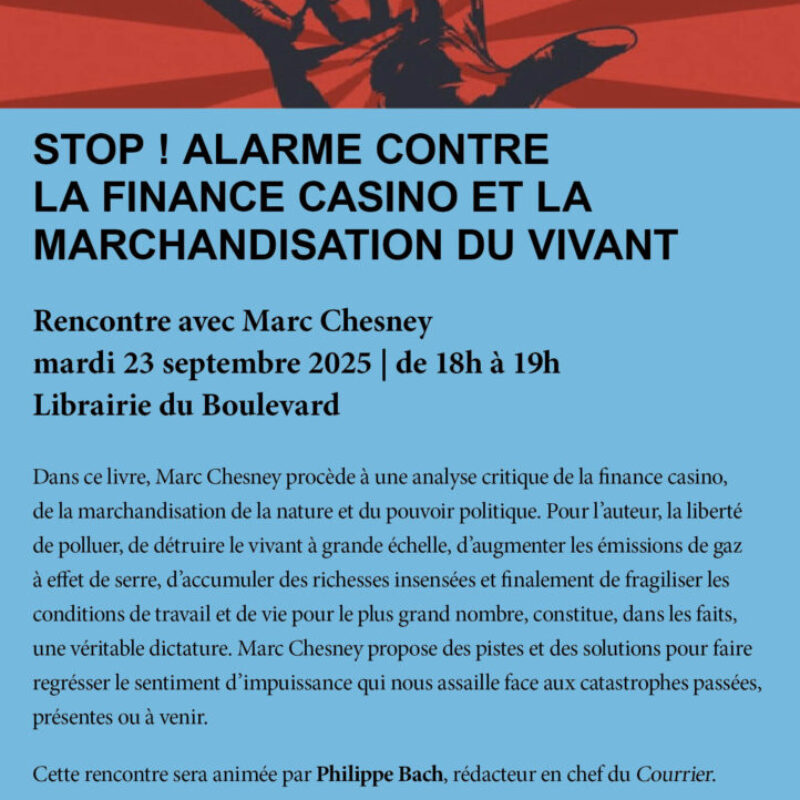 STOP ! Alarme contre la finance casino et la marchandisation du vivant