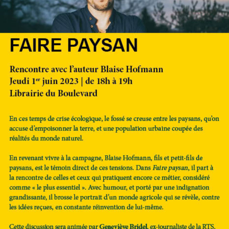 Rencontre avec Blaise Hofmann